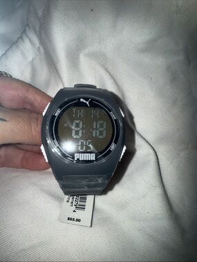 Puma Gray and White Digital Sport Watch